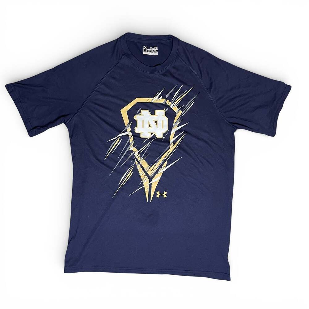 Under Armour Notre Dame Fighting Irish HeatGear Shirt Mens MD Blue